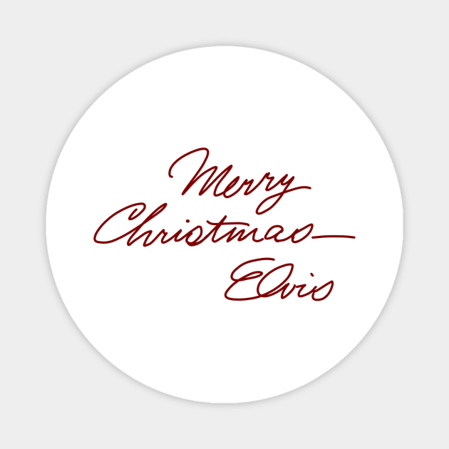 Merry Christmas - Elvis (red) Magnet by Elvis In Leather